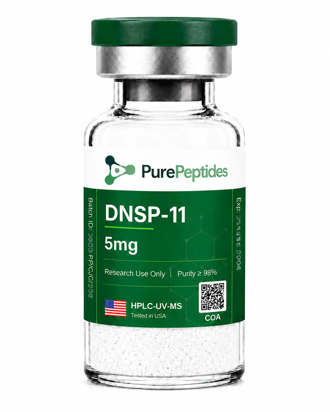 DNSP-11 research peptide, ≥98% purity by HPLC, CAS N/A (novel research peptide), lyophilized powder for in-vitro laboratory research, Pure Peptides