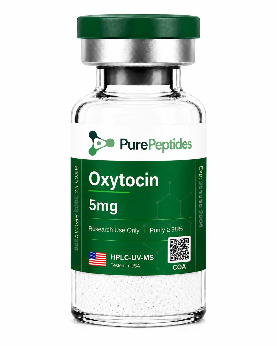 Oxytocin research peptide — ≥98% purity by HPLC — CAS 50-56-6 — lyophilized powder for in-vitro laboratory research — Pure Peptides