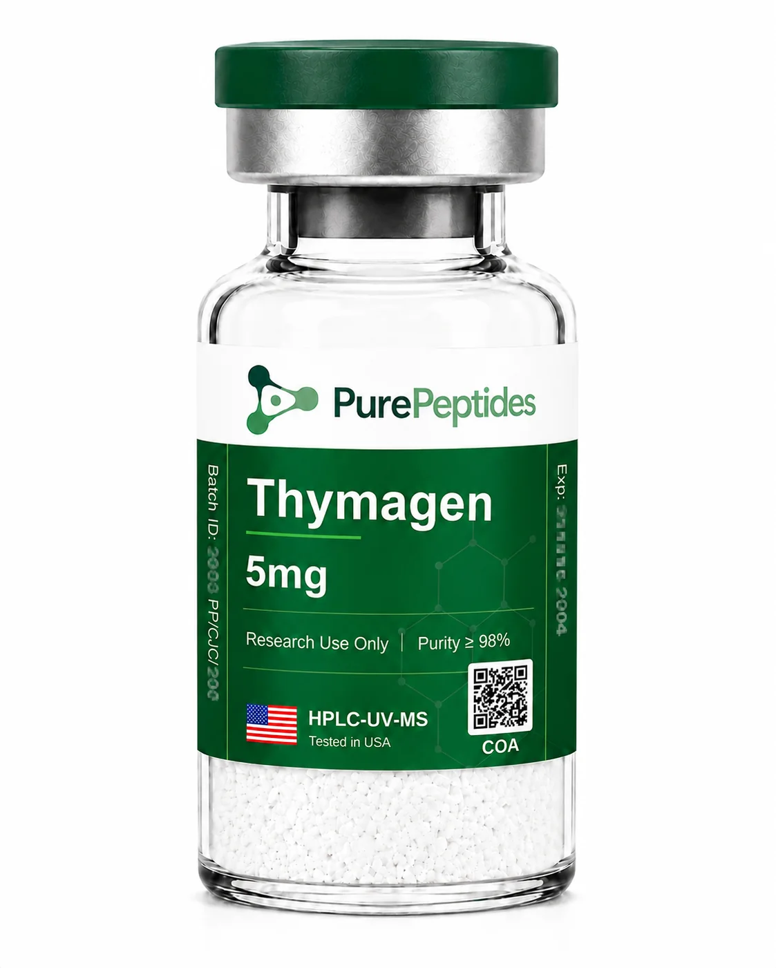 Thymagen (Thymogen) research peptide, ≥98% purity by HPLC, CAS 53321-28-9, lyophilized powder for in-vitro laboratory research, Pure Peptides