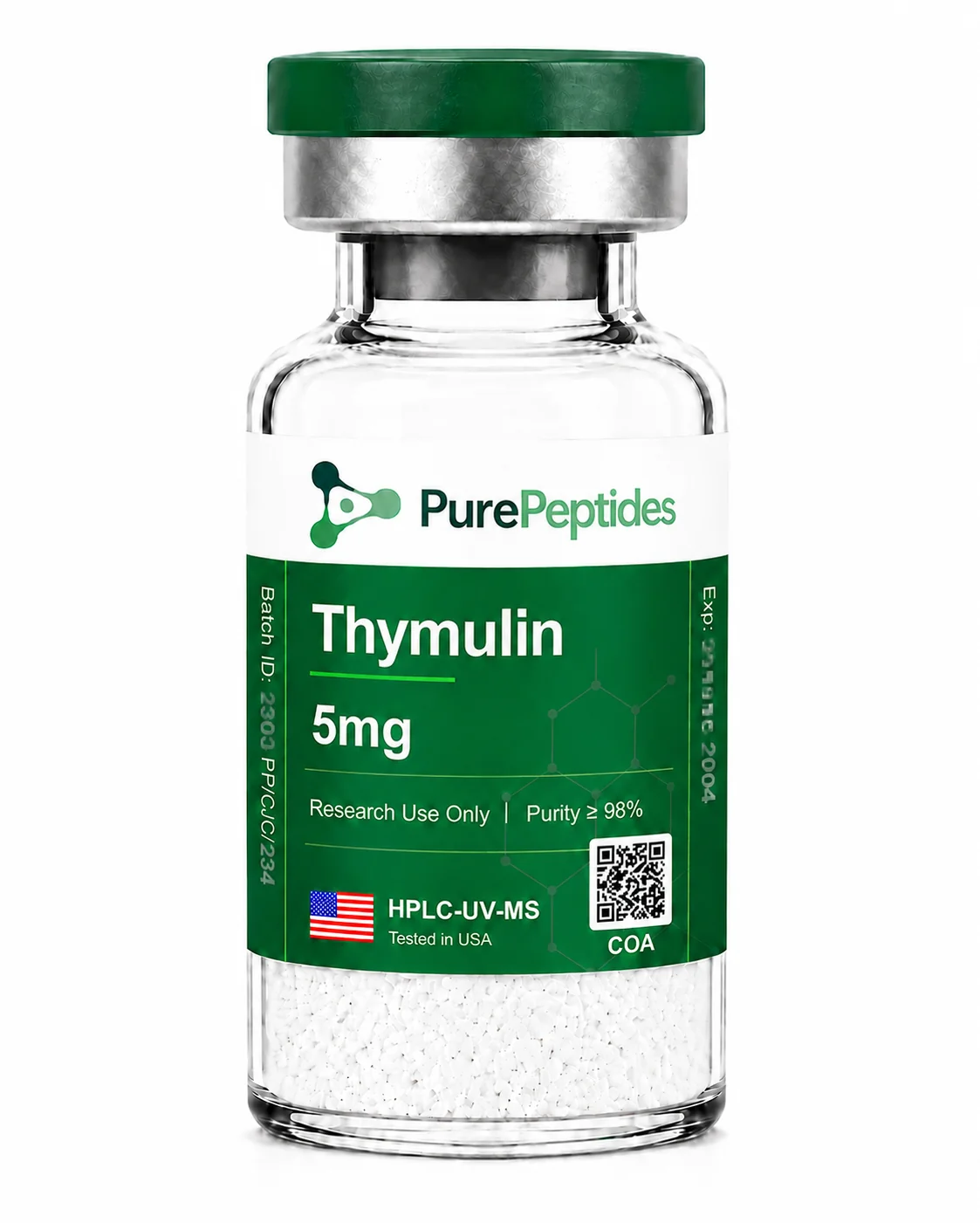 Thymulin research peptide, ≥98% purity by HPLC, CAS 63958-90-7, lyophilized powder for in-vitro laboratory research, Pure Peptides