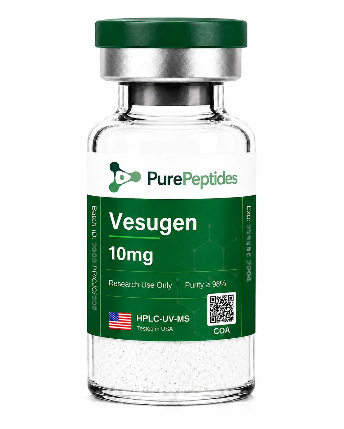 Vesugen research peptide, ≥98% purity by HPLC, CAS N/A (Khavinson bioregulator), lyophilized powder for in-vitro laboratory research, Pure Peptides