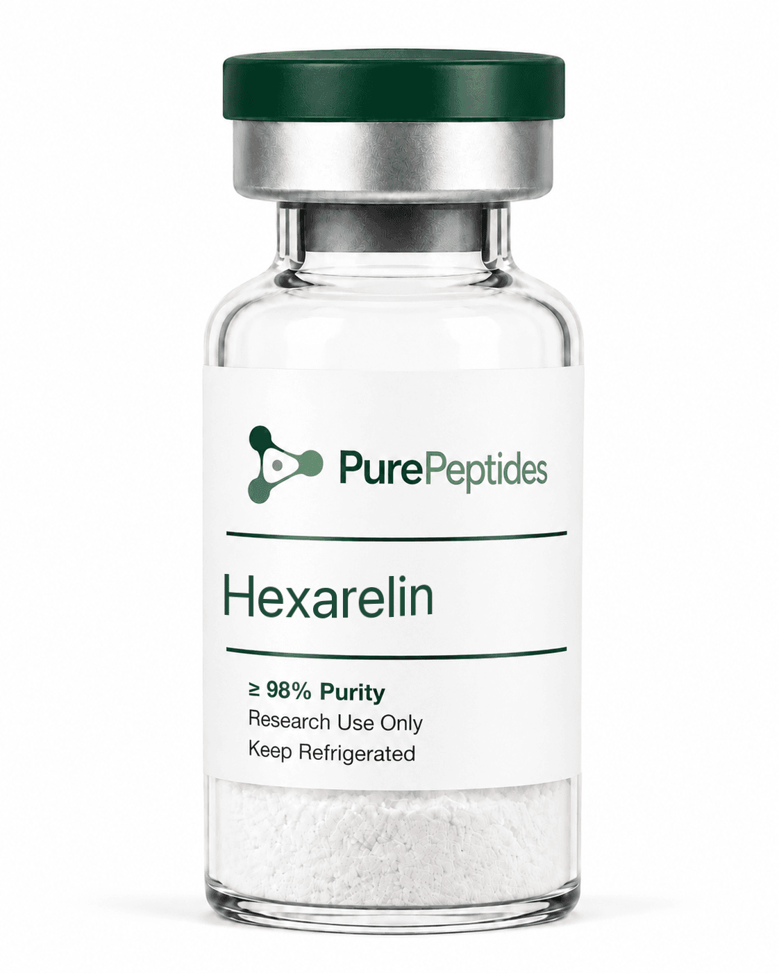 Hexarelin research peptide — ≥98% purity by HPLC — CAS 140703-51-1 — lyophilized powder for in-vitro laboratory research — Pure Peptides