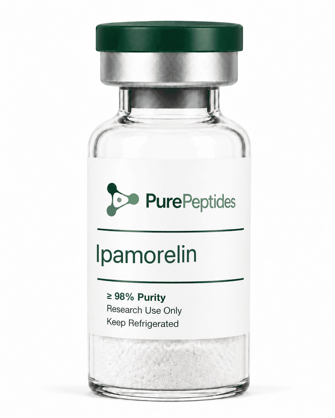 Ipamorelin research peptide — ≥98% purity by HPLC — CAS 170851-70-4 — lyophilized powder for in-vitro laboratory research — Pure Peptides